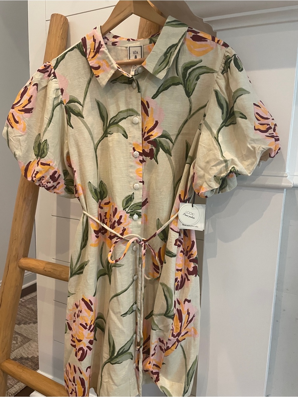 NWT Lea Puff Sleeve Floral Mini Dress - XL